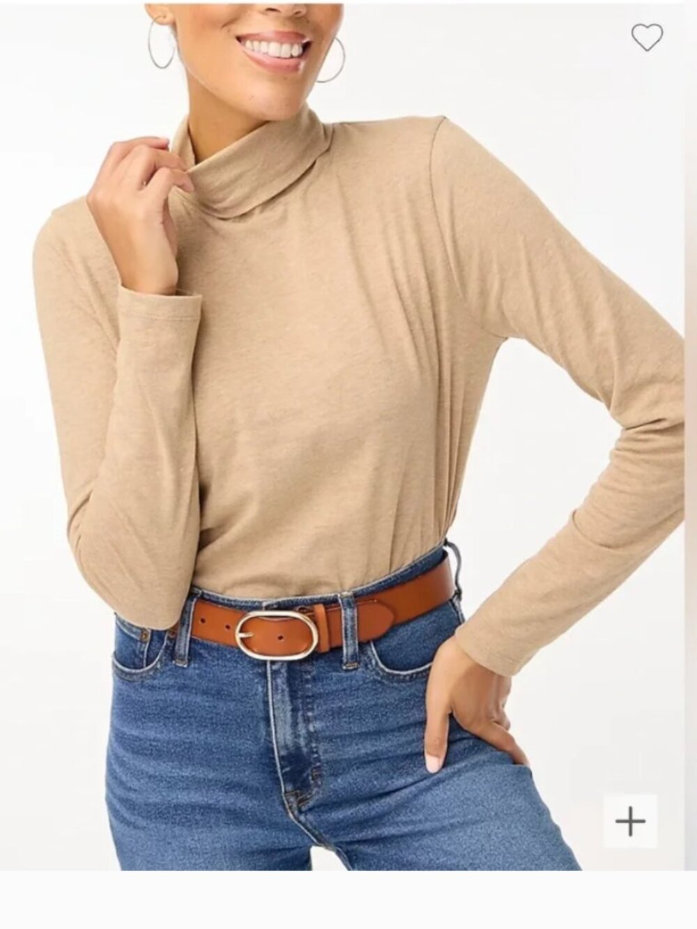 J. Crew Light Heather Canyon Brown Tissue Turtleneck Long Sleeve Top XS